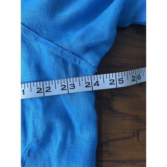 Ali Miles 100% Linen Artsy Button Down Tunic Top Shirt Size 1X Lagenlook - Picture 5 of 6